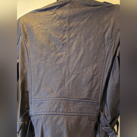 Iro Paris Blue Leather Moto Jacket Size Italian 40 - Picture 14 of 16